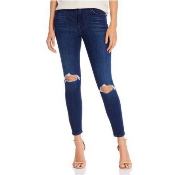 7 For All Mankind B(air) The High Rise Skinny Ankle Blue Jeans Size 26 Casual - Picture 1 of 7